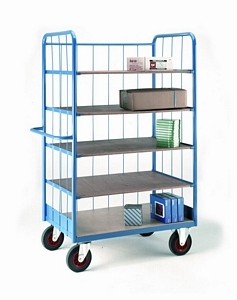 5 Tier Shelf Truck 1780Hx1000Lx700mmW Open Fronted Shelf Trolleys with plywood Shelves & roll cages 37/Handled trolley.jpg